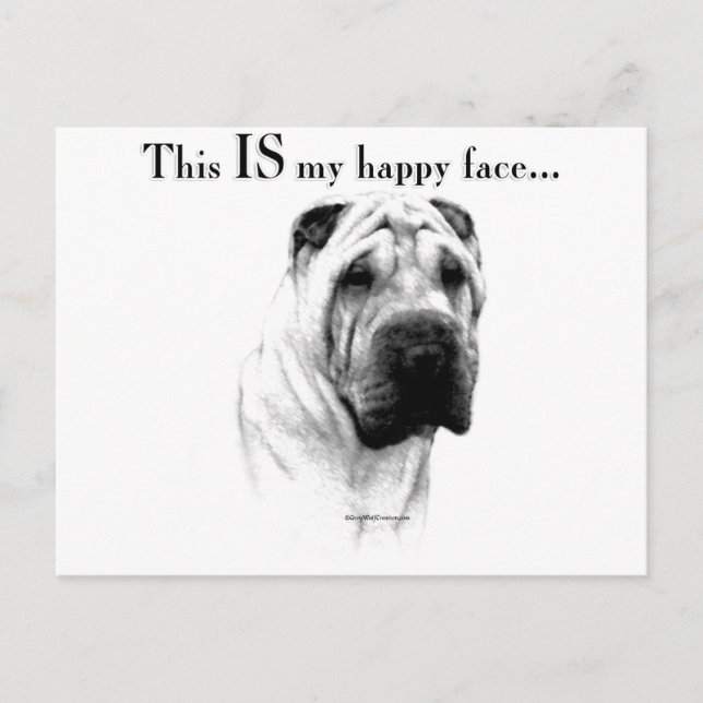 Chinese Shar Pei Happy Face Postcard (Front)
