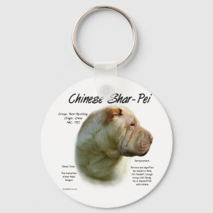 Chinese Shar Pei History Design Keychain