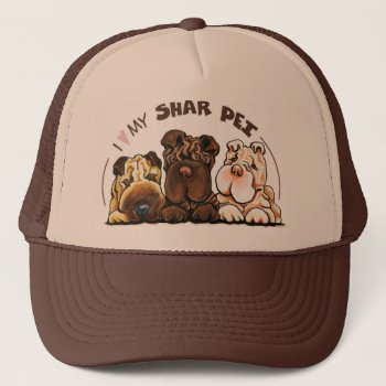 Chinese Shar Pei Lover Trucker Hat by offleashart at Zazzle