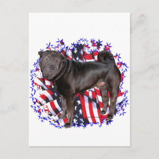 Chinese Shar-Pei Patriot Postcard
