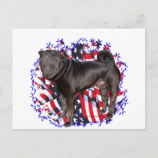 Chinese Shar-Pei Patriot Postcard
