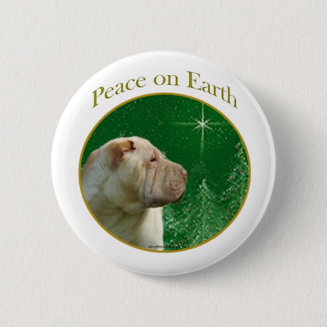 Chinese Shar-Pei Peace Button (Front)