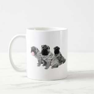Chinese Shar Pei Puppies Black White Bubble Gum Coffee Mug