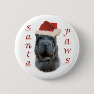 Chinese Shar-Pei Santa Paws Button