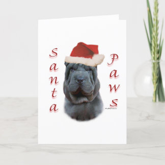 Chinese Shar-Pei Santa Paws Holiday Card