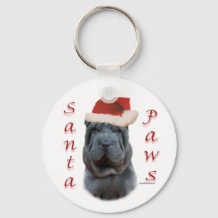 Chinese Shar-Pei Santa Paws Keychain