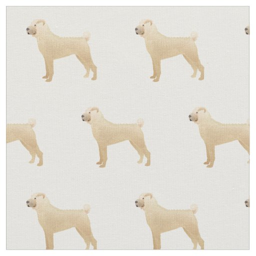 Chinese Shar-Pei Silhouette Tiled - Basic Fawn Fabric
