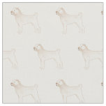 Chinese Shar-Pei Silhouette Tiled - Basic White Fabric