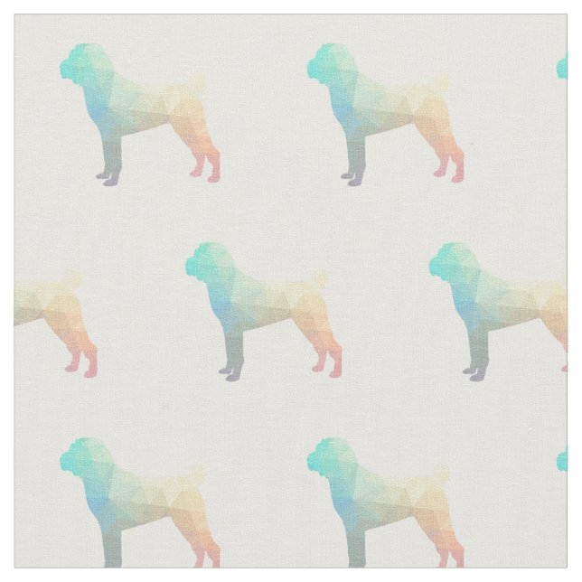Chinese Shar-Pei Silhouette Tiled - Pastel Fabric (Close Up)