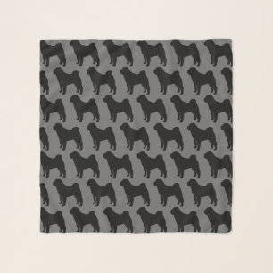 Chinese Shar-Pei Silhouettes Pattern Scarf