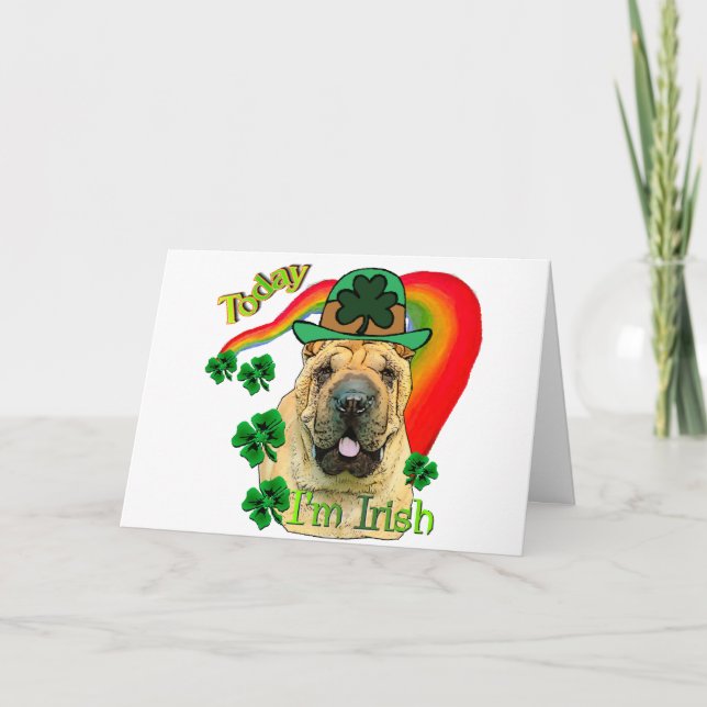 Chinese Shar-pei St. Pattys Card (Front)