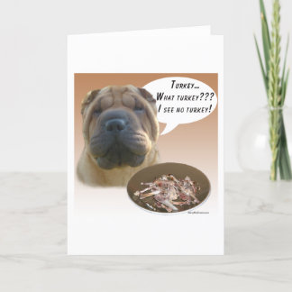 Chinese Shar Pei Turkey Card