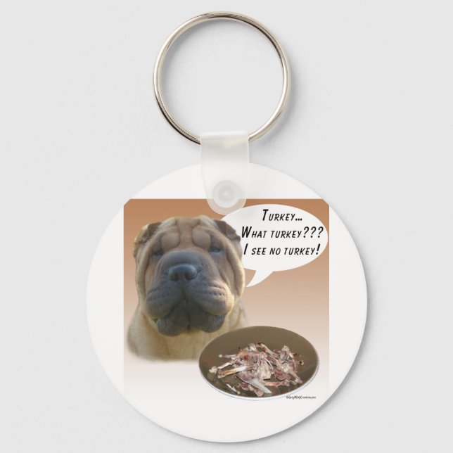 Chinese Shar Pei Turkey Keychain (Front)