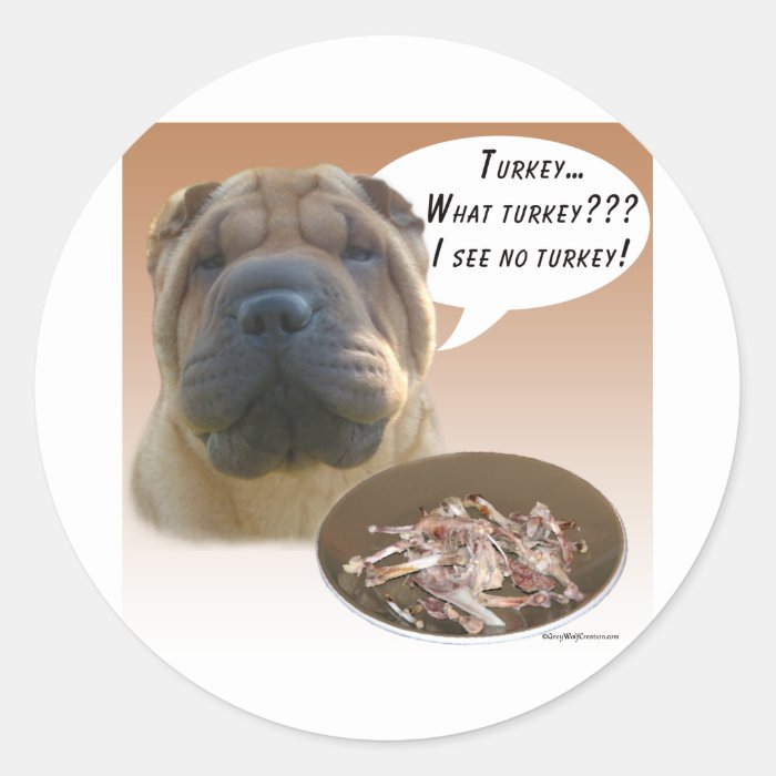 Chinese Shar Pei Turkey Round Stickers