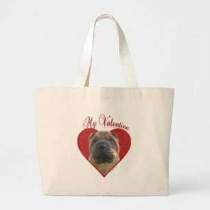 Chinese Shar-Pei Valentine Large Tote Bag