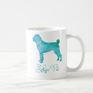 Chinese Shar Pei Watercolor Design Coffee Mug