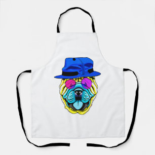 Chinese Sharpei Puppy Dog Colorful Shar Pei with a Apron