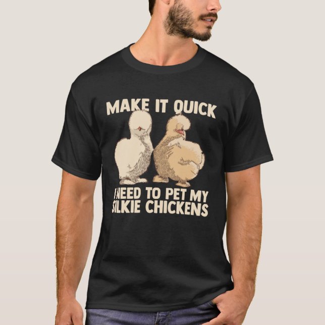 Chinese Silk Silkie Chicken Farmer Animal T-Shirt (Front)