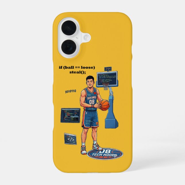 Chinese Software Engineer Playing Basketball URM Iphone Case (Back)