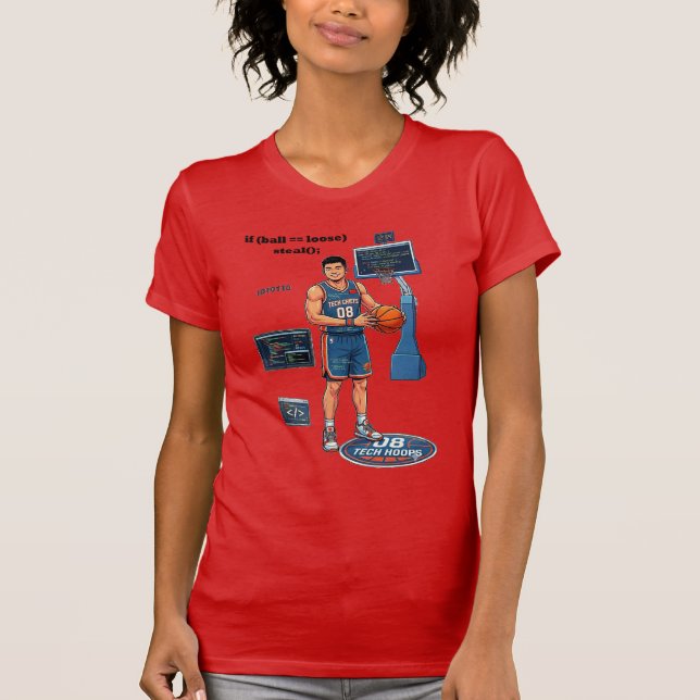 Chinese Software Engineer Playing Basketball URM T-Shirt (Front)