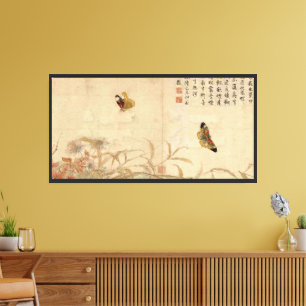 Chinese Song Dynasty Butterflies And Flowers Canvas Print