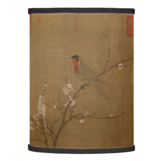 Chinese Song Dynasty Parakeet on Apricot Tree Lamp Shade (Left)