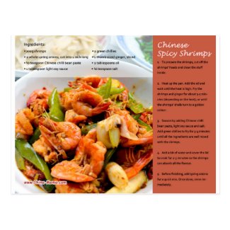 Chinese Spicy Shrimps Recipe Postcard