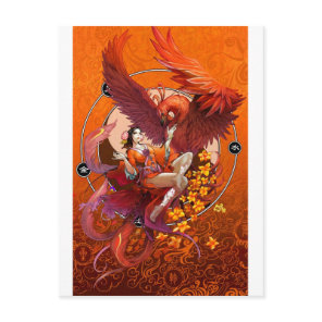 Chinese Spirit of the Phoenix w Chinese Elemental Postcard