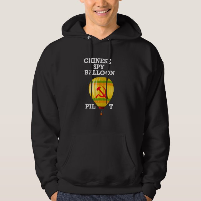 Chinese Spy Balloon Pilot Aviator China USA Survei Hoodie (Front)