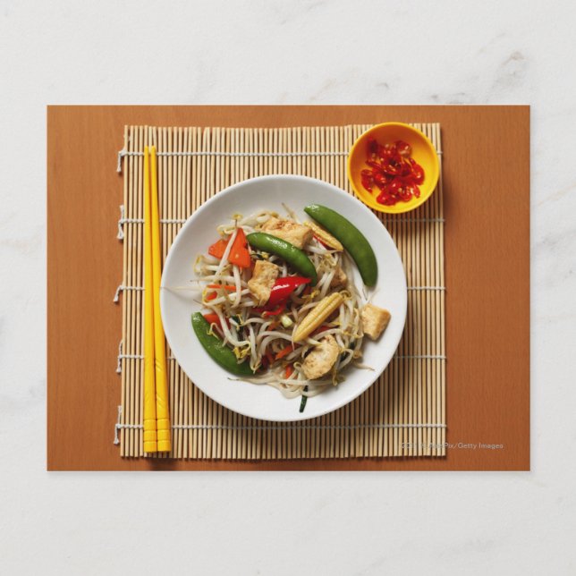 Chinese stir fried vegetables with chillies postcard (Front)
