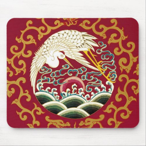 Chinese Stork  Dragon Design Mouse Pad