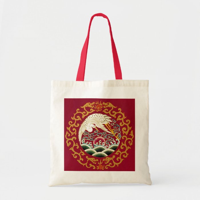 Chinese Stork & Dragon Tote Bag