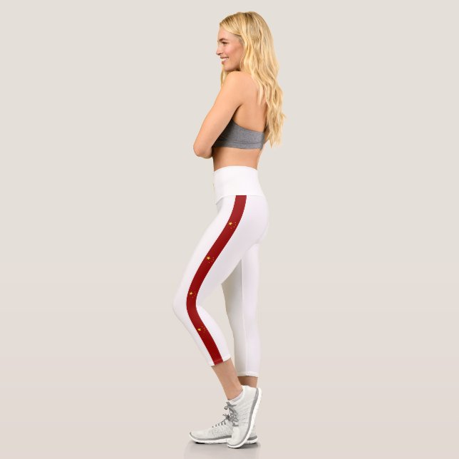 Chinese stripes flag capri leggings (Left)