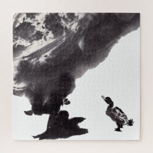 Chinese stucco art with duck jigsaw puzzle