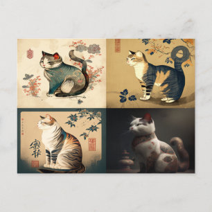 Chinese Style Cat Postcard