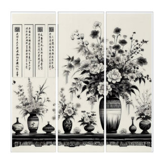 Chinese-style floral arrangement art