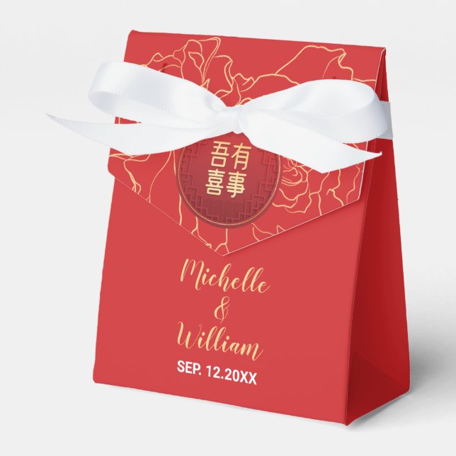 Chinese style weeding favor box (Front Side)