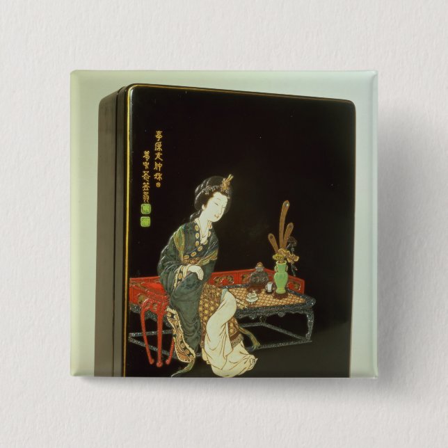 Chinese-style writing box pinback button (Front)
