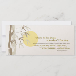 Chinese Sunrise Bamboo Nature Tropical Wedding Invitation