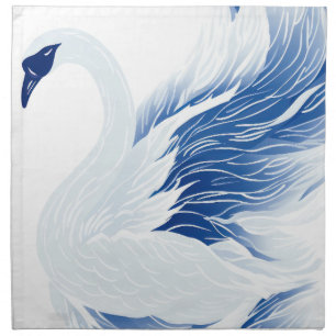 Chinese swan wings pattern cloth napkin