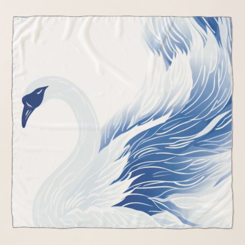 Chinese swan wings pattern scarf