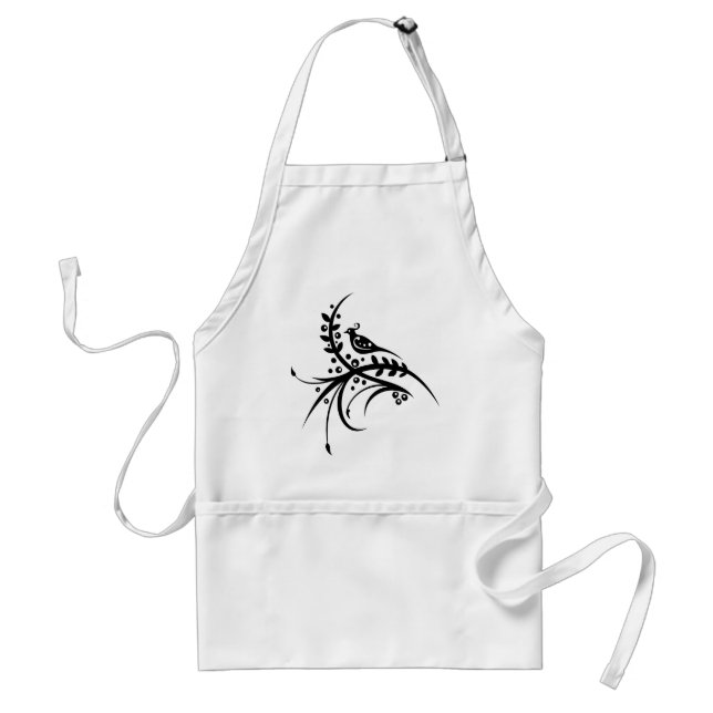 Chinese swirl floral design adult apron (Front)