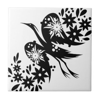 Chinese swirl floral design ceramic tile