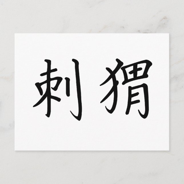 Chinese Symbol for hedgehog Postcard (Front)
