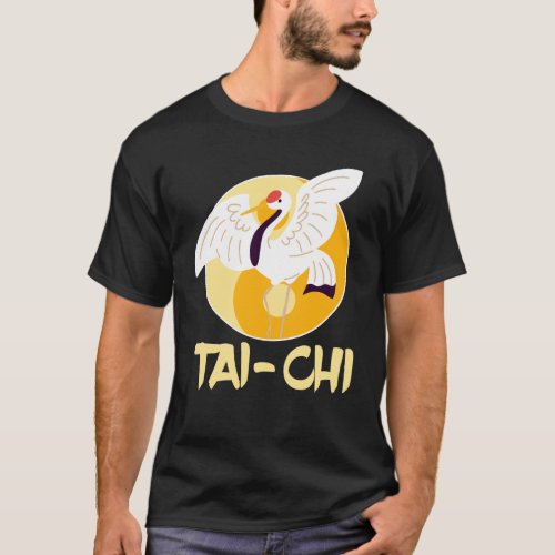 Chinese Tai Chi Yin Yang Crane Animal Sun T_Shirt