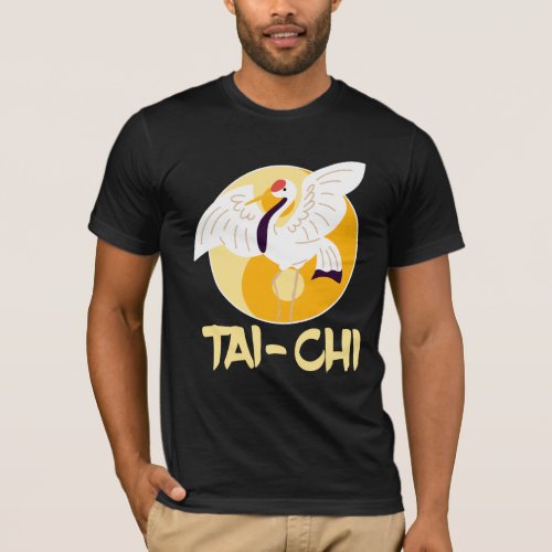 Chinese Tai Chi Yin Yang Crane Animal Sun T_Shirt