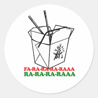 Chinese Take Out Christmas Fa Ra Ra Ra Ra Classic Round Sticker