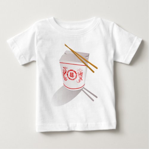 Chinese Take Out Food Box with Chopsticks Baby T_Shirt