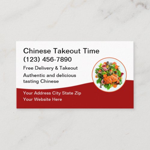 Chinese Takeout Asian Cuisine Restaurant Business Card