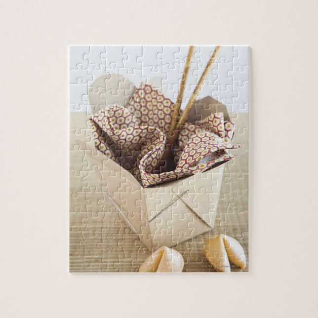 Chinese takeout container and fortune cookies jigsaw puzzle (Vertical)